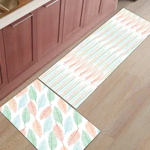 2 шт. кухонные подстилки И КОВРИКИ НАБОР современный цвет Дерево лист домашний декор Нескользящая область бегун входной коврик