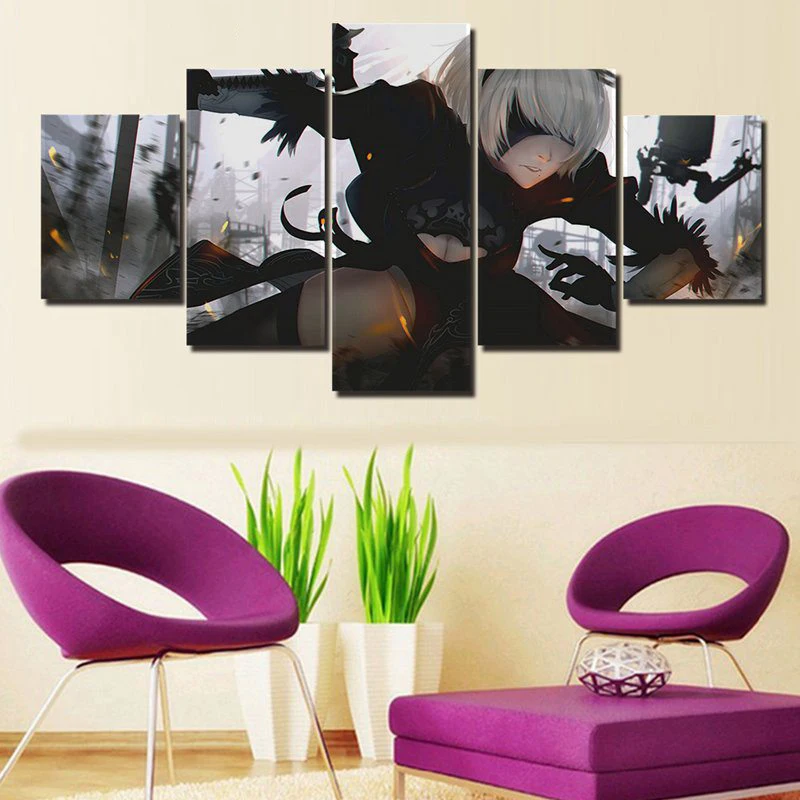 Waliicorners Canvas Modern Pictures Home Decoration 5 Pieces Automata Paintings Wall Art Hd Prints Anime Poster Modular Living Room Framed 5 HTB1L18RTVzqK1RjSZFvq6AB7VXaP