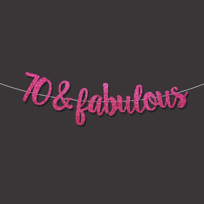 Золотой/черный/Серебряный Блестящий 70 & Сказочный баннер 70th happpy знак дня рождения