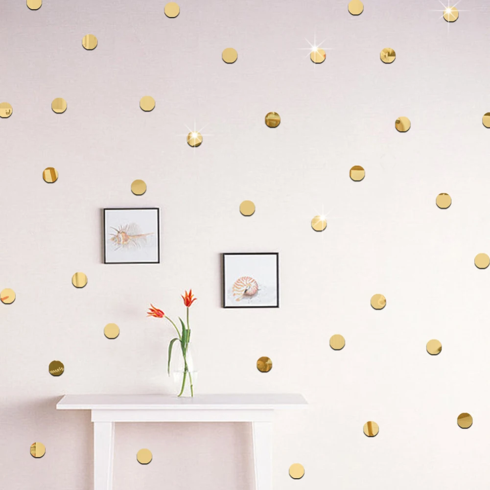 50 unids/set DIY acrílico espejo punto pared pegatinas calcomanías hogar Sala decoración 2 cm forma redonda baño pegatinas DropShipping