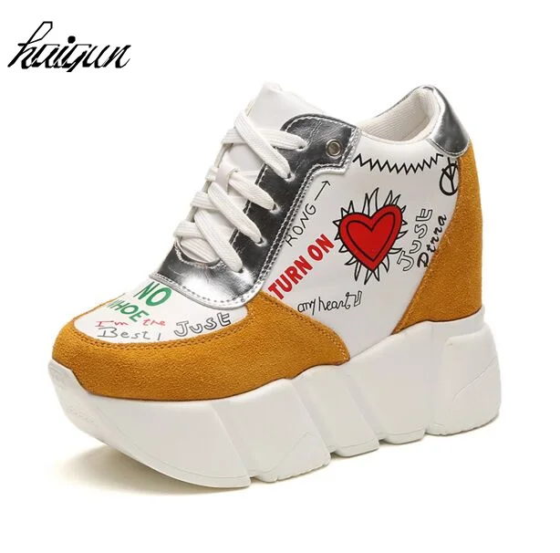 Wedge high heels zapatos mujer Platform Heels ladies Canvas font b Shoes b font chaussure femme