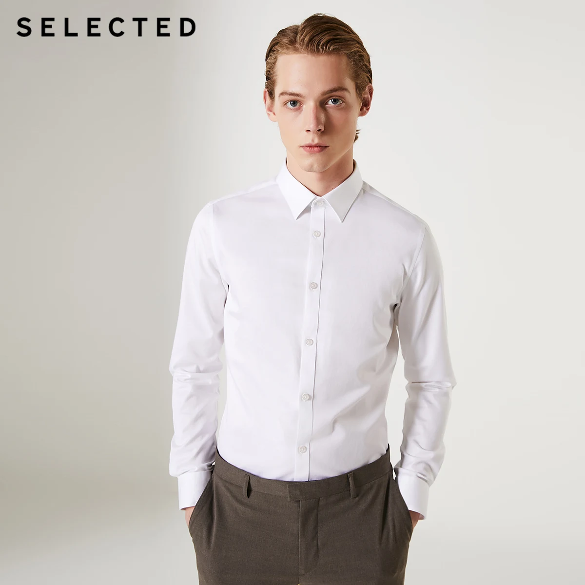 Выбранные Для мужчин тянущиеся женские Однотонная одежда хлопчатобумажная рубашка с длинным рукавом рубашка комплект из рубашки с коротким | 419305547 - Цвет: OPTIC WHITE