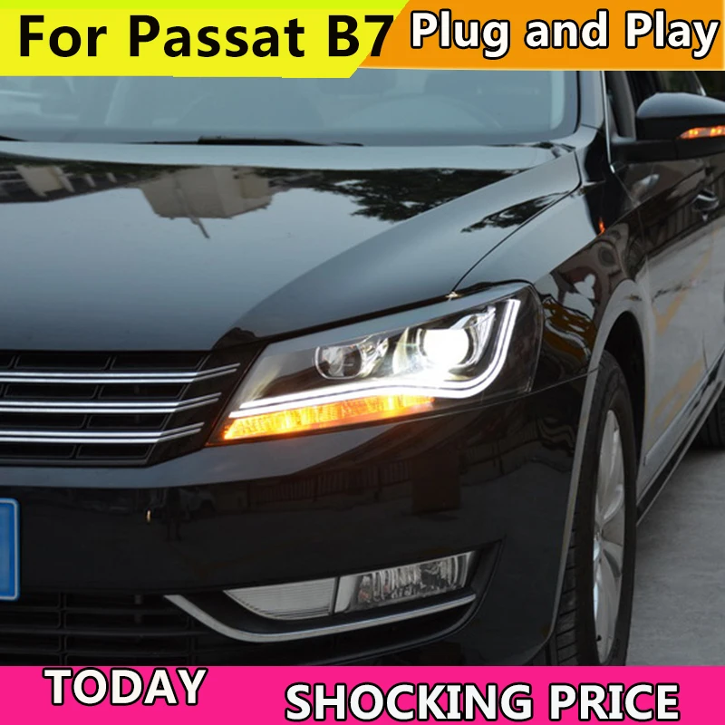 Doxa автомобильный Стайлинг для VW Passat B7 фары 2011- Америка Passat CC светодиодный фары DRL Биксеноновые линзы Высокий Низкий луч парковка