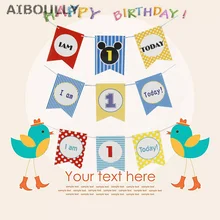 Бумажный баннер I am 1 Today год гирлянда для первого дня рождения