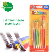 Mrosaa 6 шт./компл. акварель гуашь кисти для рисования различные формы круглый острый кончик нейлоновые кисти для рисования кисти комплект, принадлежности для живописи
