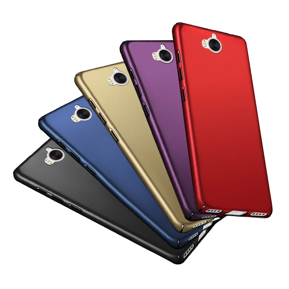 

Luxury Frosted Phone Case For Huawei Y5 2017 5.0" Hard Plastic Case Huawei Y6 2017 Back Cover Case For Huawei Y5 Y6 2017 Bumper