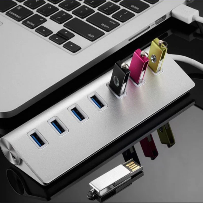 Portátil de Alumínio Usb de Alta Usb para Imac Velocidade Portas 3.0 Porta Cabo Divisor Macbook ar Computador Portátil Tablet Hub 7 Usb 1 Hub usb de alta velocidade 7 portas