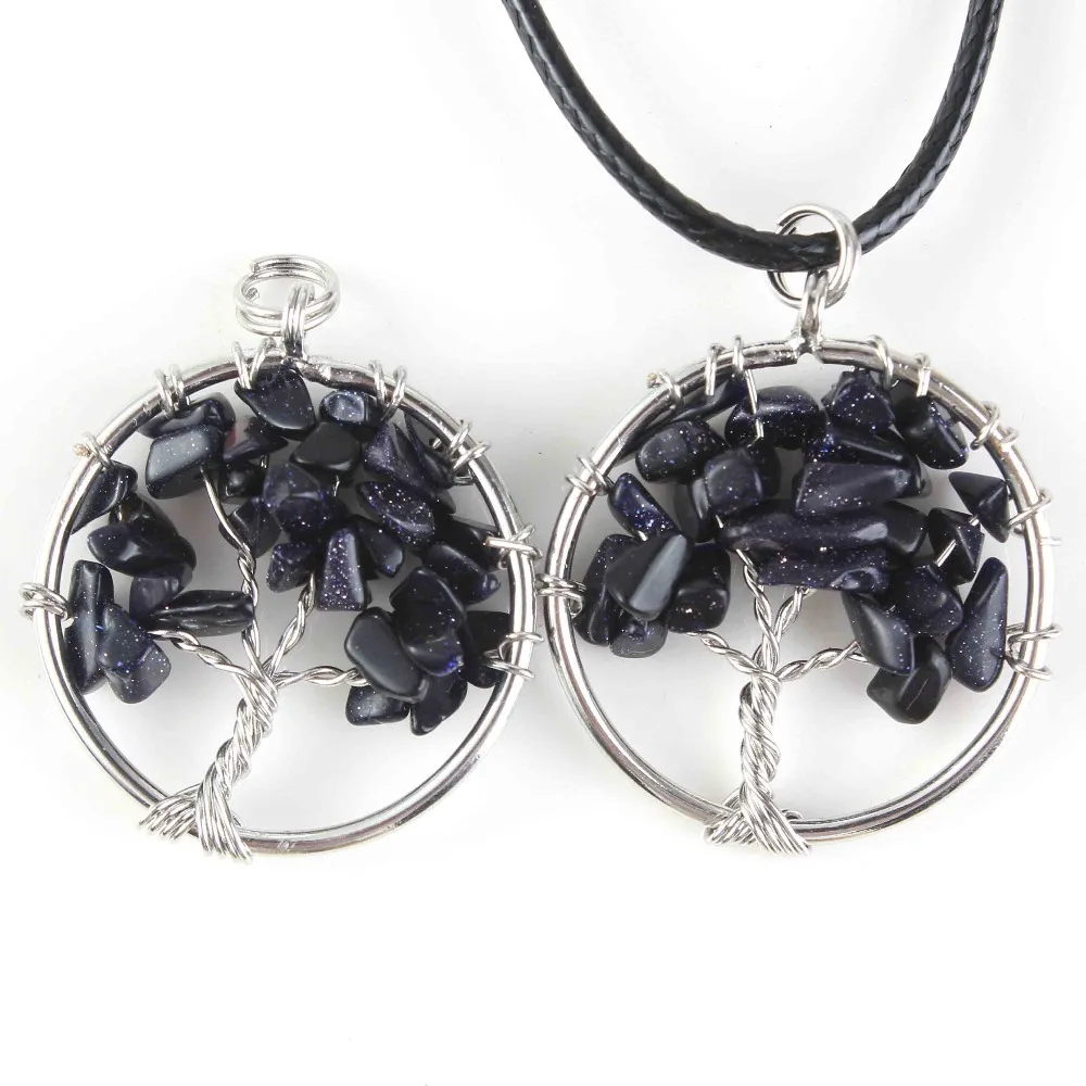 Natural Gnergy Gemstone~ Silver Plated Wire Wrapped Tree Of Life Healing Crystal Quartz Purple Amethysts Round Chakra Reiki Stone Pendant Necklace 22 AA00409005911c