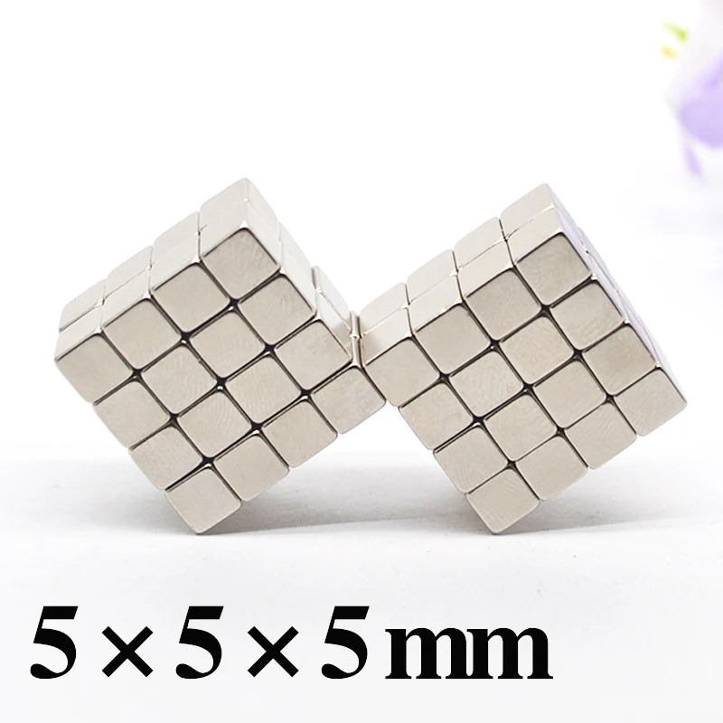 

HYSAMTA 50Pcs 5x5x5 Neodymium Magnet Cube 5mm N35 Permanent NdFeB Super Strong Powerful Magnetic Magnets Square Buck Cube