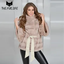 Autumn & Winter Outerwear Fur Jacket Mink Fur From Nature Fur Coat For Women Fashion Stand Collar With Leather Belt Warm 2018 Autumn & Winter Outerwear Fur Jacket Mink Fur From Nature Fur Coat For Women Fashion Stand Collar With Leather Belt Warm 2018