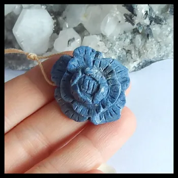 

Natural Blue coral carved flower Gemstone Pendant Beads,Jewelry Gift Gem Customized,30x27x13mm,9.1g