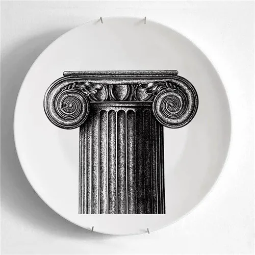 8 дюймов креативная винтажная тарелка Fornasetti, декоративные настенные тарелки для подвешивания, Ретро дизайн, фон для стены, художественное ремесло, винтажный дом - Цвет: 18