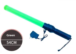 Bâton lueur d'évacuation et de sauvetage à LED, indicateur fluorescent à LED pour contrôle d'incendie et sécurité routière par la police, rechargeable, 54cm 