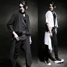 M-XXL! для мужчин сезон: весна-лето метросексуал шаль-рубашка S Солнцезащитная одежда Мода стилист костюмы певица костюмы