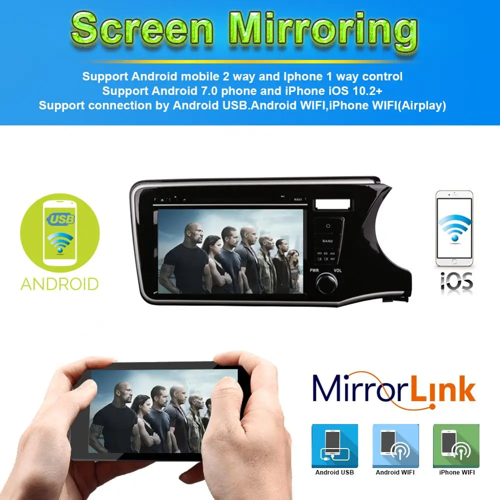 Sale 9 Inch Android 9.0 Octa Core 4G Car PC GPS Head Unit For Honda City Right Hand Driving 2014-2019 DVD Player Bluetooth WIFI AUX 1