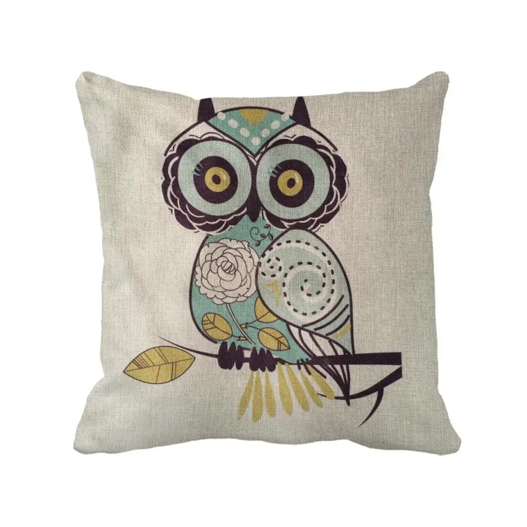 Vintage European Owl Throw Pillows Custom Decorative Cushion Covers For