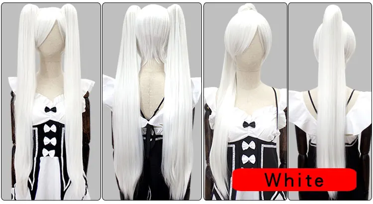 Hsiu 80cm Long Staight Ponytail Clip Cosplay Wig High Temperature Fiber Synthetic Wigs Anime Party 14 Color -Zentai shop online