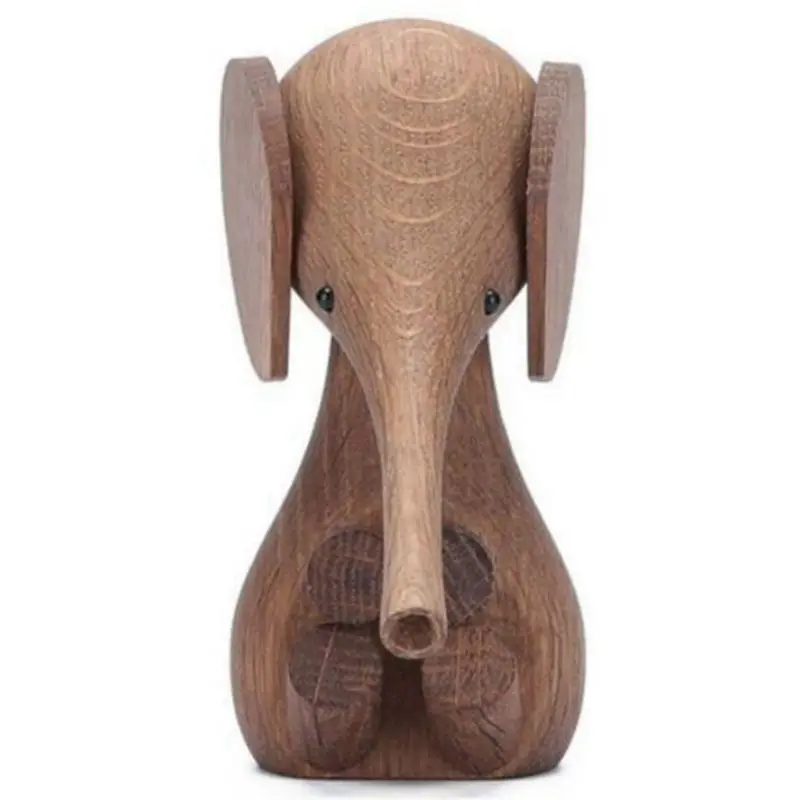 

Nordic Design Animal Lovely Wooden Elephant Miniature Home Decor Figurines Table Decoration Kids Room Smoked Color