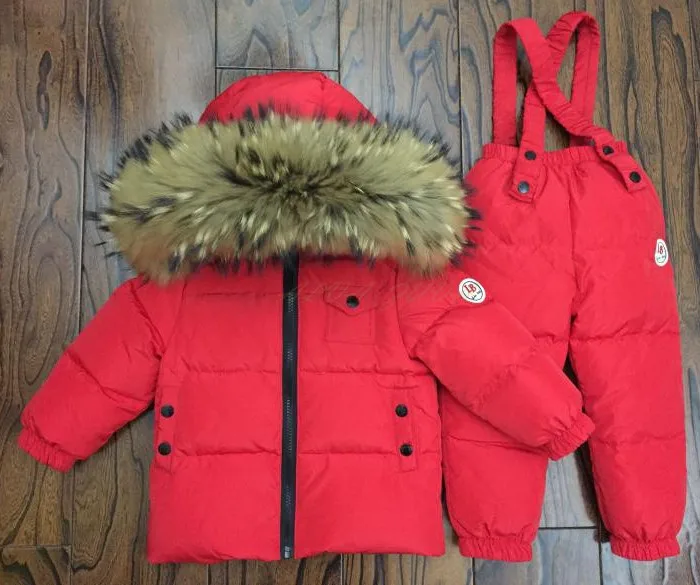 Детский зимний комплект одежды на пуху, детские лыжные куртки и штаны, комбинезоны для мальчиков и девочек от 0 до 12 лет, верхняя одежда, пальто Зимний комбинезон для малышей