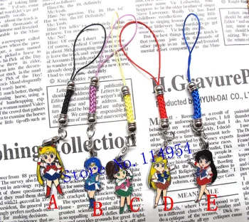 

Free shipping 50 Pcs cartoon Japanese anime Sailor Moon Charms Pendants Lobster clasp lanyard keychains DIY Jewelry Making