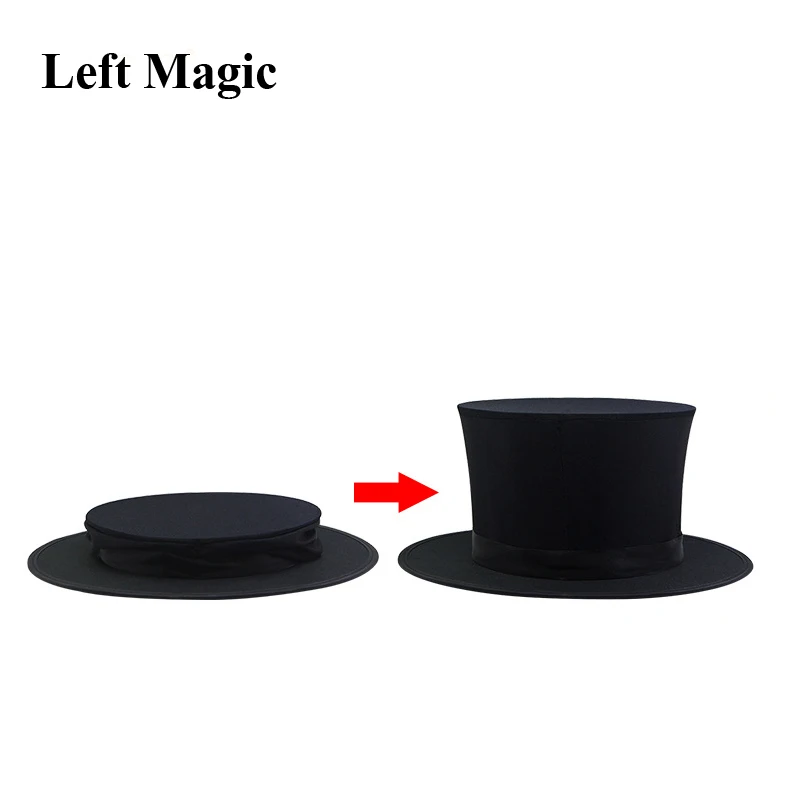 Складная верхняя шляпа весна фокусы(черный и игральные карты шаблон) появляющиеся/Исчезающие предметы шляпа сценические аксессуары трюк
