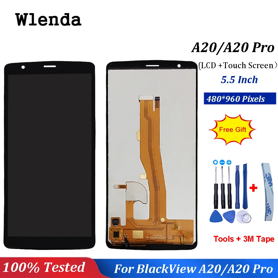 

Black 5.5 Inch For BlackView A20 LCD Display+Touch Screen Digitizer Assembly for BlackView A20 Display Lcd Spare Parts+Tools
