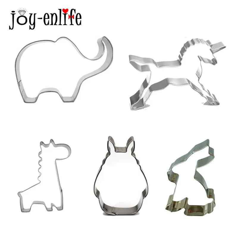 

Birthday Unicorn Party Suplies Animal Biscuit Mold Stainless Steel Cookie Cutters Giraffe/Elephant/Rabbit Baking Mould DIY Tools