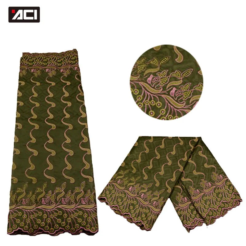 

ACI Wedding Dress Lace Bazin Riche Getzner High Quality African Fabric Lace 5 Yards Nigeria Lace Damask Guinea Brocade Fabric