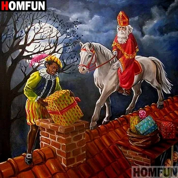 

Homfun Full Square/Round Drill 5D DIY Diamond Painting "Santa Claus scenery"3D Embroidery Cross Stitch Home Decor Gift A09996
