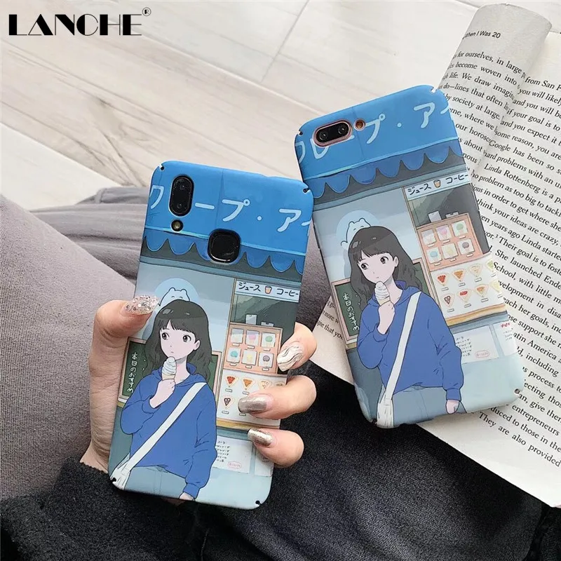 LANCHE Phone Case For Xiaomi Redmi Note 7 8 Cute Anime hard plastic Cover xiaomi mi 9 se A3 lite 6X case |
