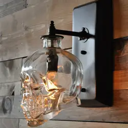 Ретро Лофт Череп кости настенный светильник бра прозрачная стеклянная бутылка Настенные светильники для столовой кафе бар промышленных