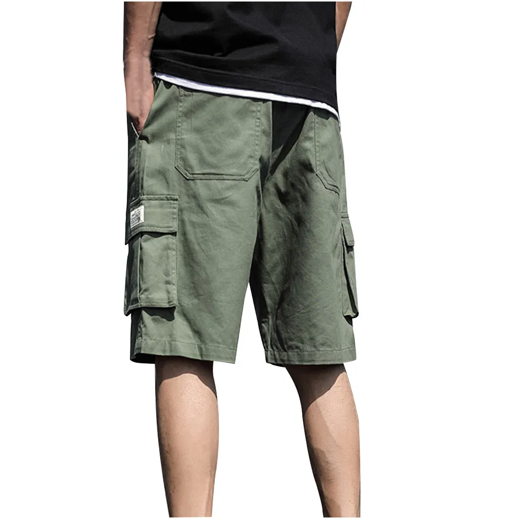 Мужские летние шорты Карго для улицы, повседневные, с карманами размера плюс, спортивные короткие штаны, S-7XL, мужские летние шорты, D90610