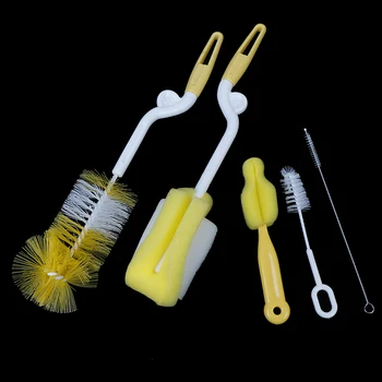 

5pcs/Set Baby Straw Bottle Brush Sponge Plastic Glass Cup Milk Clearing Newborn Feeding Nipple Mother Kids Products Accessories