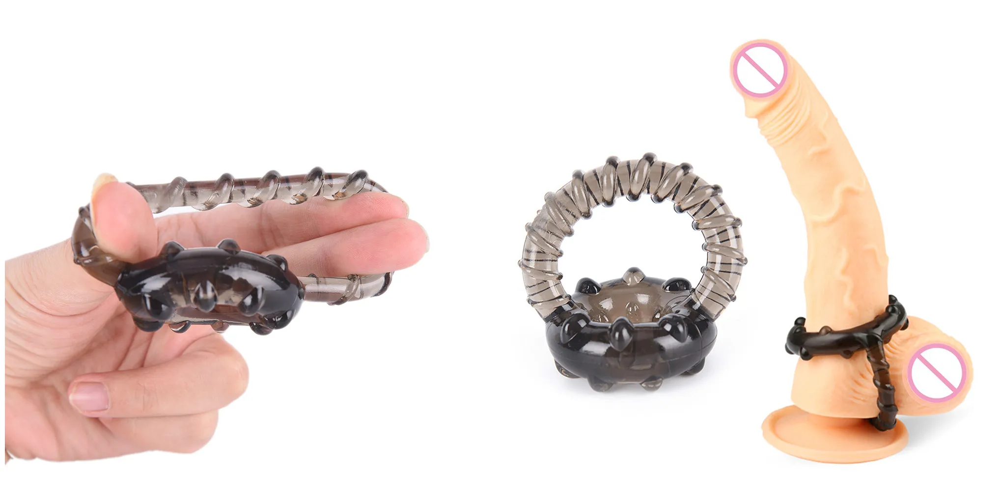 HWetR 1PC Soft Silicone Cock Ring Dual Time Delay Erection Men Adult Game Tool Ring Supplies Body Jewerly Hot