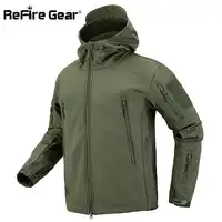 ReFire Gear Camouflage Military Jacket Men Waterproof Soft Shell Tactical Jacket US Army Clothing Winter Fleece Coat Windbreaker