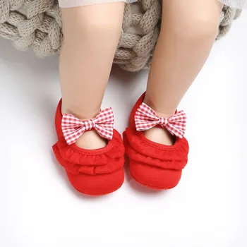 

Newborn Baby Girl Shoes Princess Lace Mary Jane Big Bow Spring Soft Soled First Walker Infant Toddler Crib Bebe Shoes
