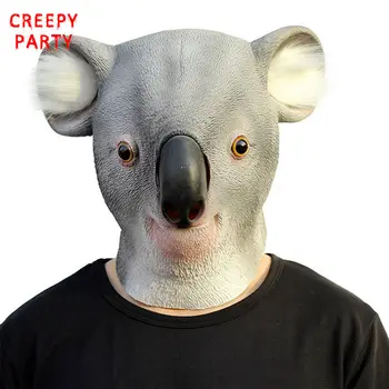 

Latex Animal Party Mask Koala Full Face Adult Cosplay Mask Realistic Masquerade Fancy Dress For Party Masks Halloween