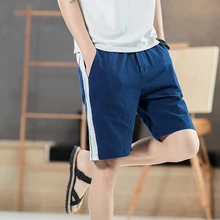 Новые мужские шорты с боковой полосой, хлопковые, однотонные, на шнурке, плюс размер, мужские шорты в повседневном стиле, черные, белые, темно-синие, красные, серые, армейские, зеленые