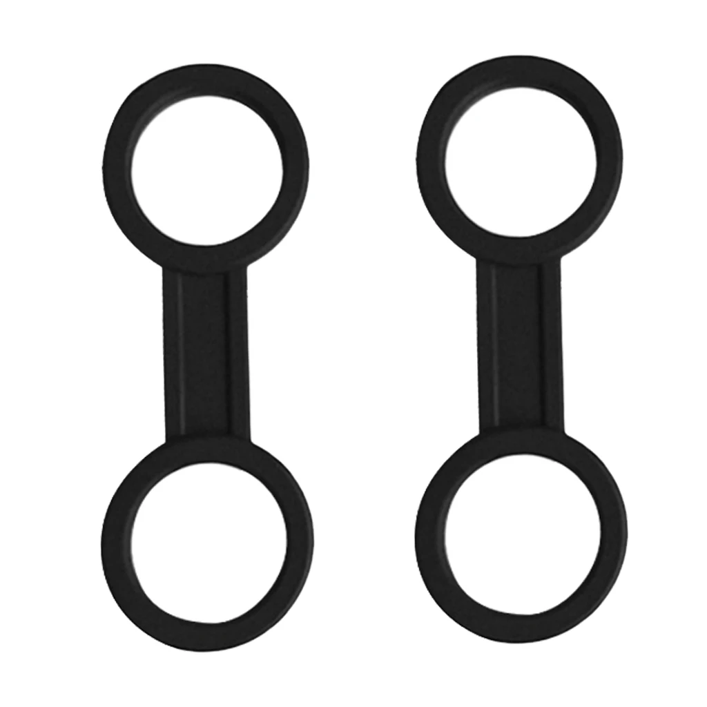 2pcs Functional Silicone Snorkel Clip Keeper Holder for Attaching to a Dive Mask Black Double Loop Style Durable