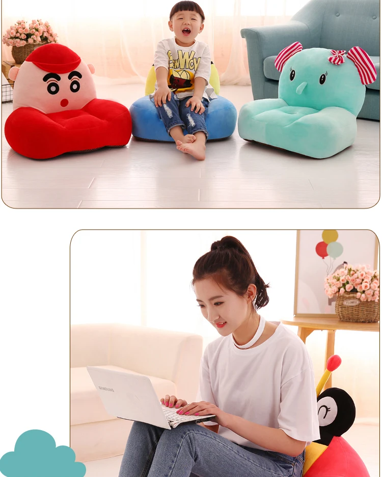 Velvet Surface Kids Cartoon Sofa Household Small Tatami Mat Children Plush Toys Washable Kindergarten Children Lazy Sofa Chair