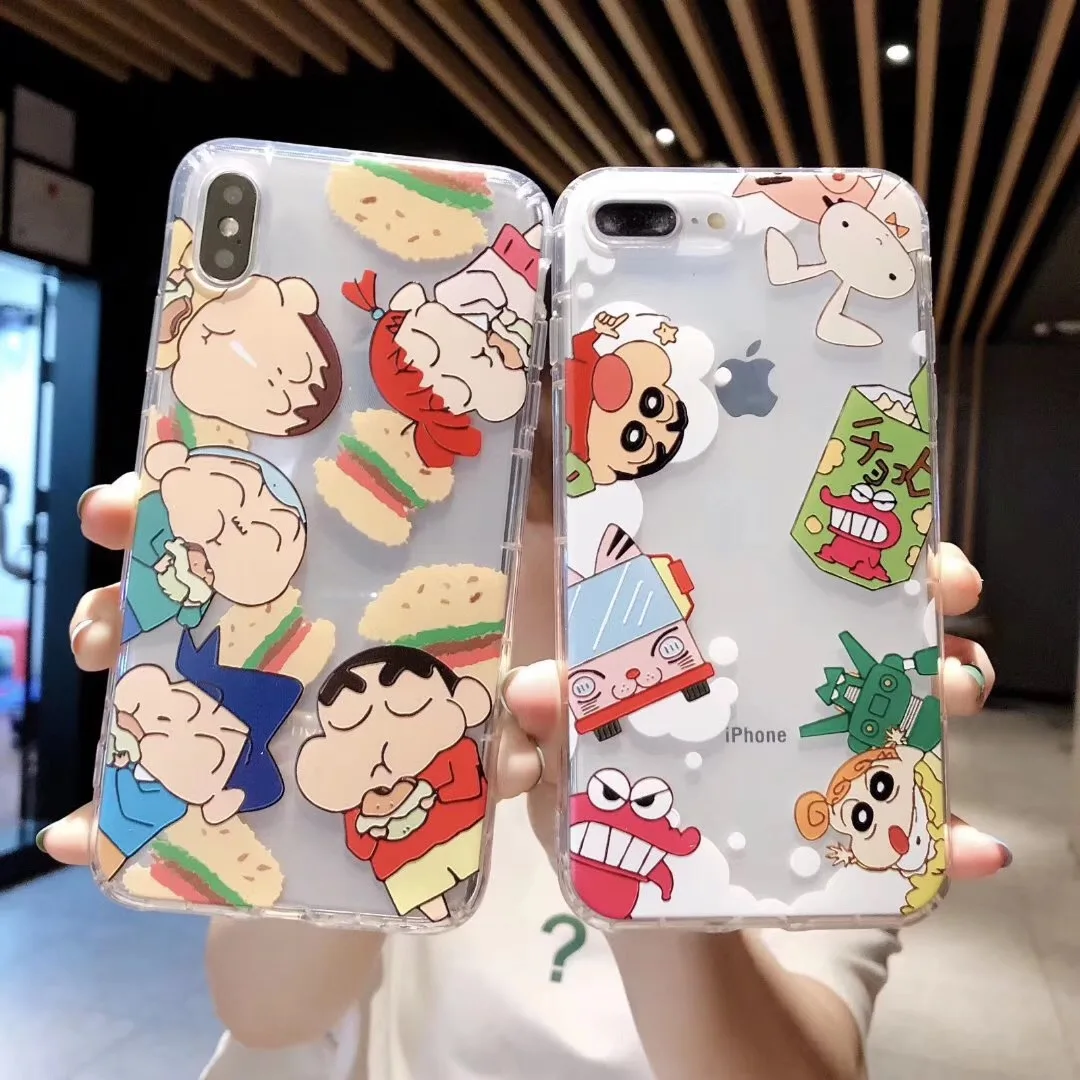 

Cartoon dinosaur Crayon Shin-chan home family phone case For iPhone Xs MAX XR X 6 6s 7 8 plus fun Superman soft TPU back Cover