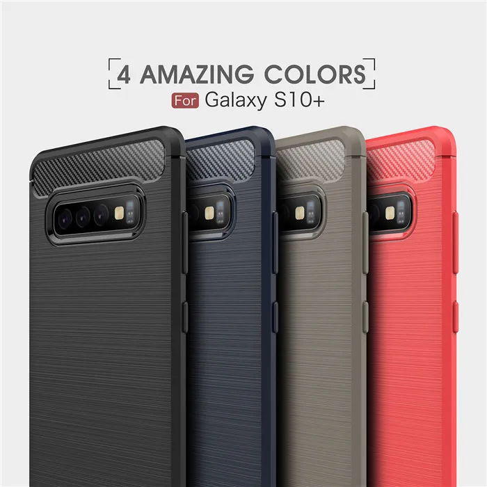 10 шт углеродного волокна Защитный ТПУ силиконовый чехол для samsung Galaxy S10 5G S10E S9 Plus S8 S7 S6 Edge Note 10 Pro 9 8 чехол для телефона
