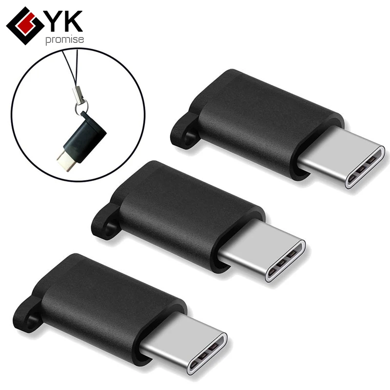 

3 Pack Type-C to Micro USB Adapter Anti-lost Keychain Type C Convert for Huawei Honor 8 for LG G5 for Samsung S8 Plus note 8