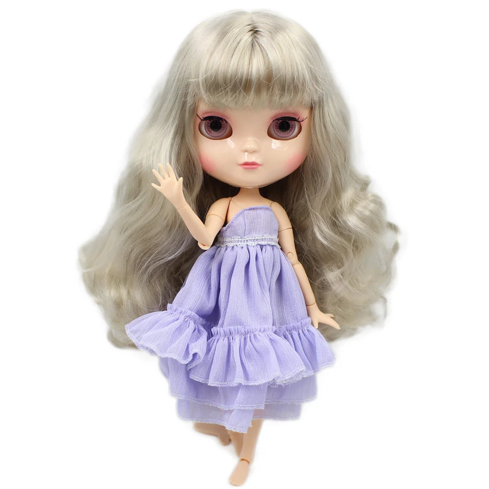 Blygirl Light gray Bangs hair nude doll Blyth doll 