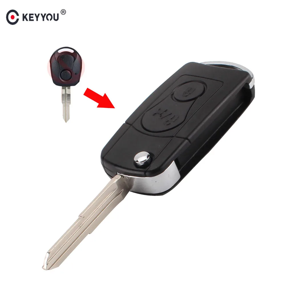 KEYYOU 10 шт./лот для Ssangyong 2 кнопки флип складной пульт дистанционного ключа чехол в виде ракушки чехол для Actyon SUV Kyron