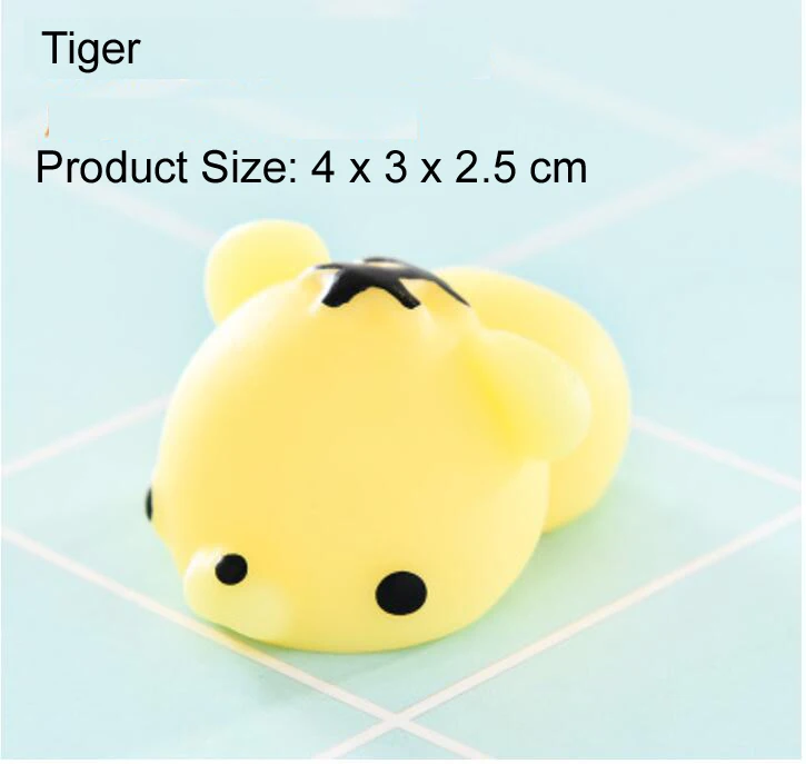 Mochi Squishy Toys Tiger Mini Squishy Soft Cute Color Antistress