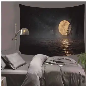 

Night View Moonlight Space Pattern Tapestry Wall Hanging Light-weight Polyester Fabric Wall Decor Home Printed Blanket Tapestry