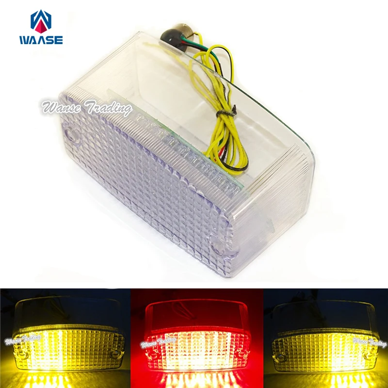 

waase E-Marked Rear Tail Turn Signals Integrated Led Light Clear For 1994-200 2000 2001 2002 2003 2004 HONDA Magna 750 VF750