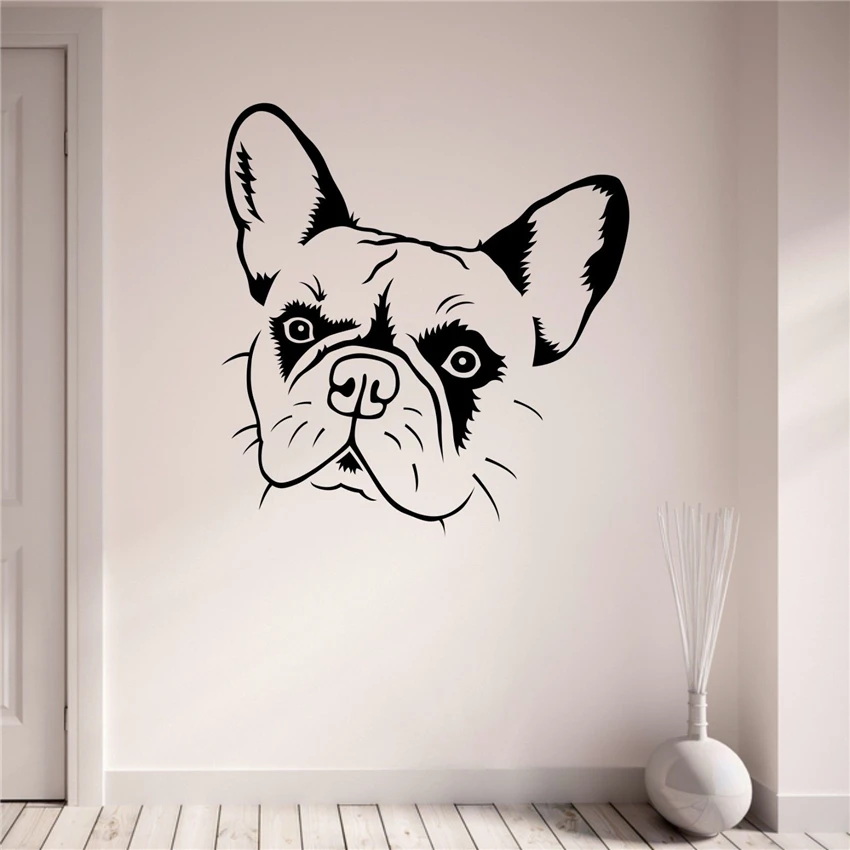 

French bulldog wall sticker design Art Decor Home Decor Removable Vinyl Nursery Kids Room Wall Sticker Cartoon Cute MY460