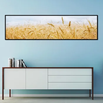 

Wheat Ears Desert Mountain Deer Star Wall Art Canvas Painting Nordic Poster And Prints Long Banner Wall Picture For Living Room